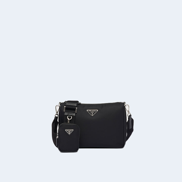 프라다 리나일론 사피아노 레더 숄더백