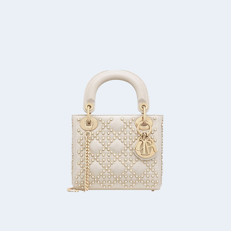 디올 레이디 미니 백 라떼 크링클