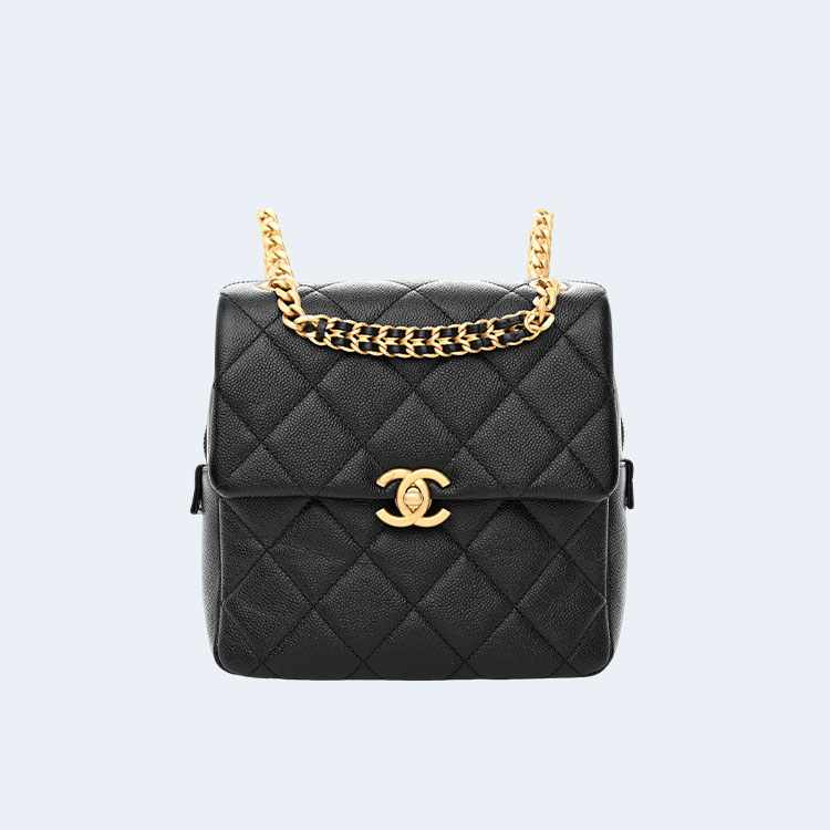 샤넬 멜로디 백팩 카프스킨 골드메탈