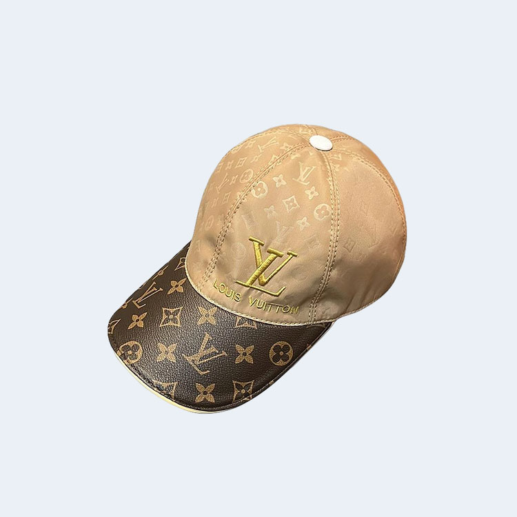 루이비통 LV 로고 자수 베이지 베이스볼 캡