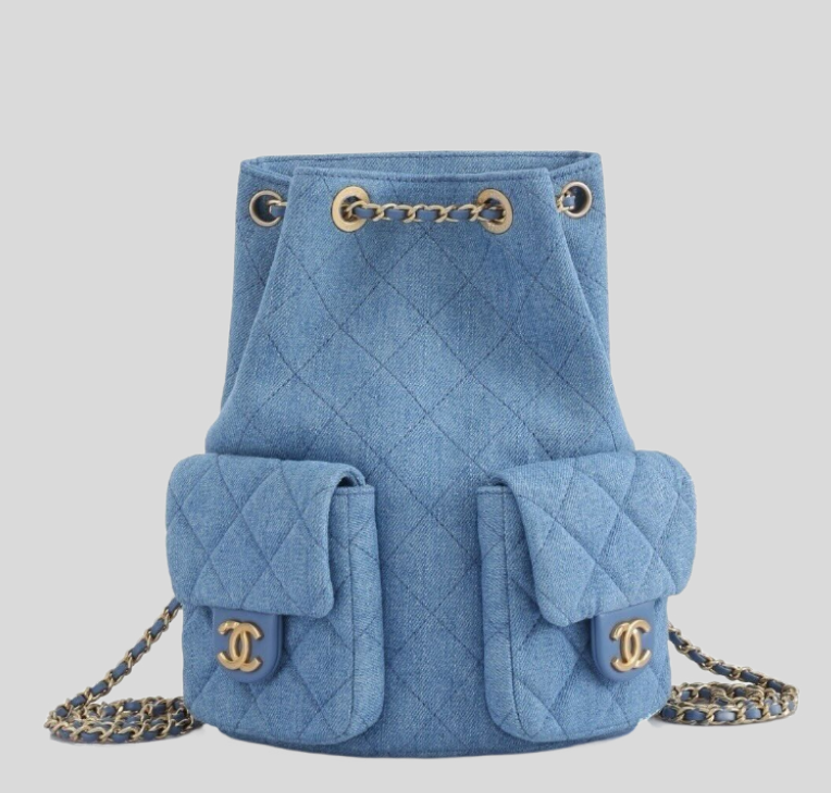 샤넬25C 빈티지 워시드 데님 백팩
