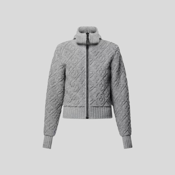 루이비통 시어링 니티드 후드 집업 그레이