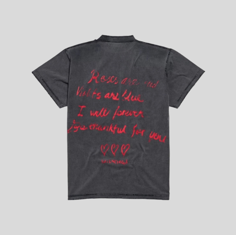 발렌시아가 발렌타인 오버사이즈 티셔츠