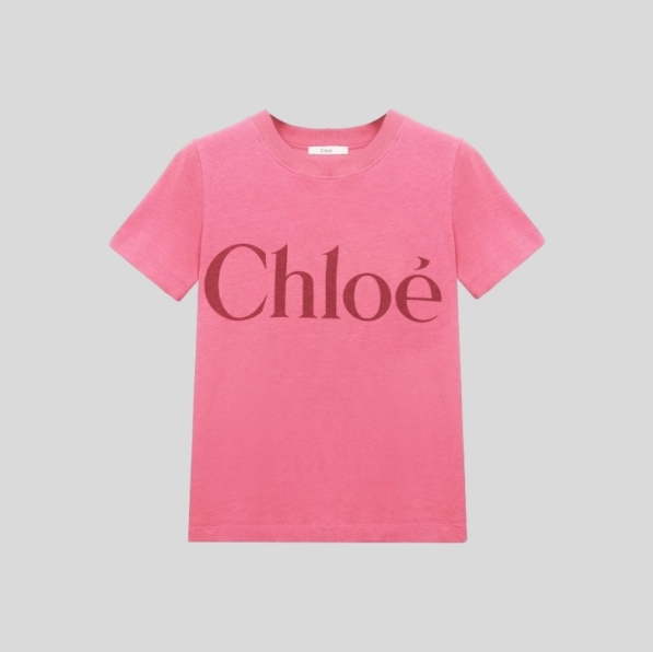 클로에 콘트라스트 프린트 티셔츠