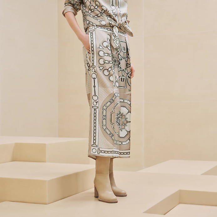 에르메스 실크 크롭 팬츠