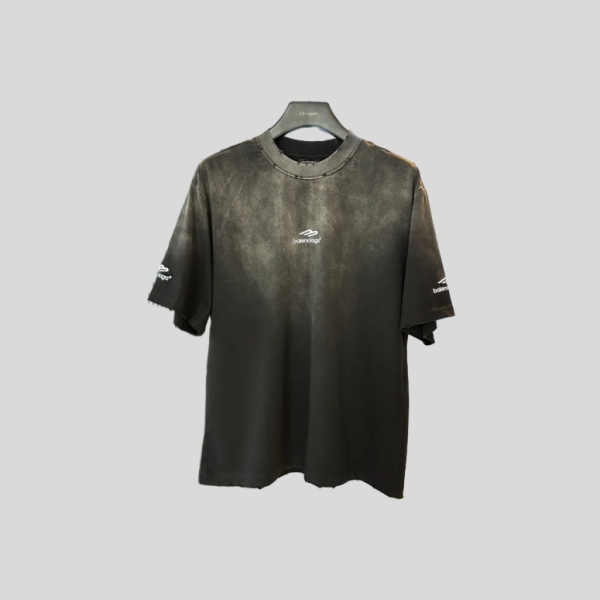 발렌시아가 헤비워싱 디스트레스드 반팔티