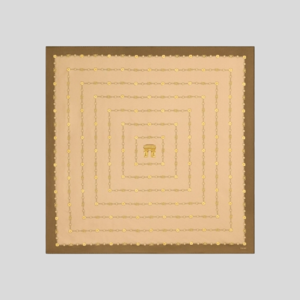 셀린느 아크 드 트리옹프 실크 스카프(브라운)