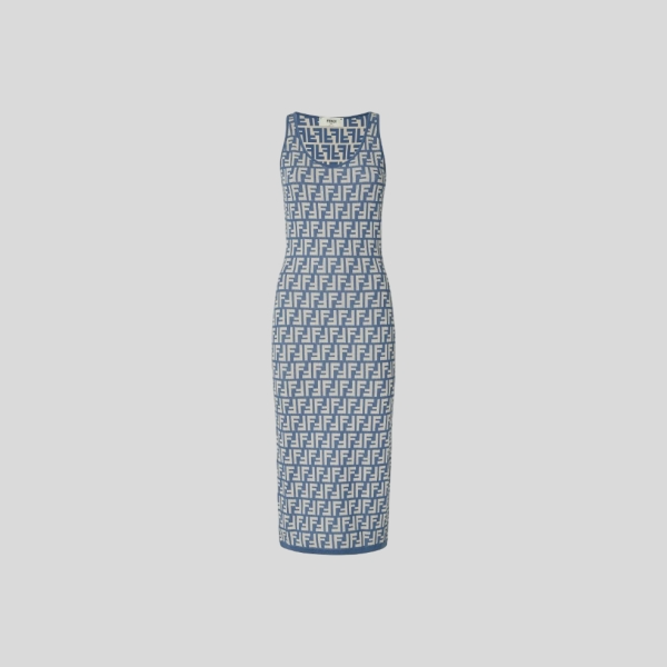 펜디 블루 FF 코튼 드레스