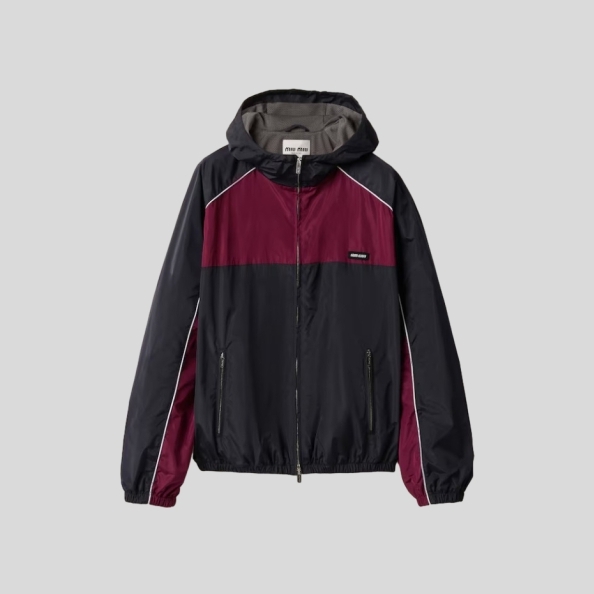 미우미우 실크 지퍼 블루종 자켓