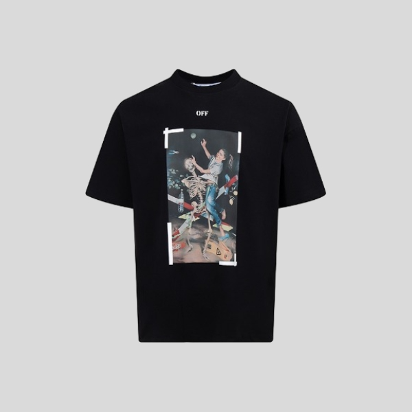 오프화이트 파스칼 페인팅 반팔 티쳐스