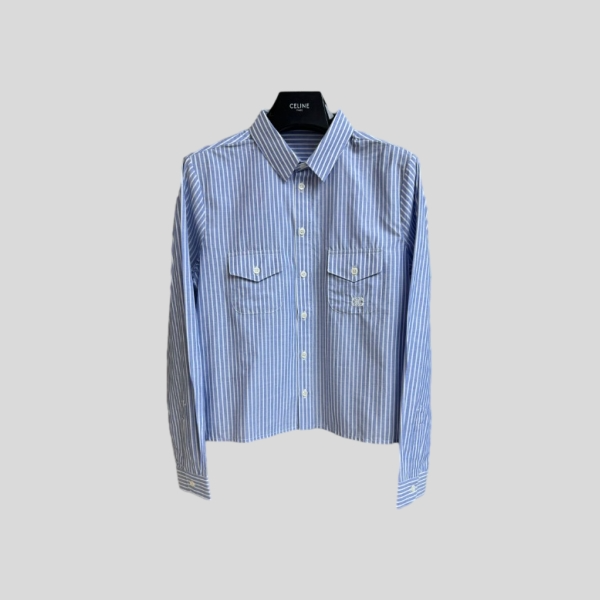 셀린느 스트라이프 숏 셔츠