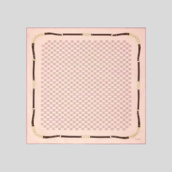 셀린느 실크 스퀘어 스카프(핑크)