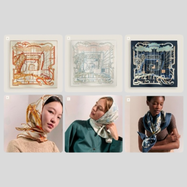 에르메스 La Ligne Coup de Fouet 스카프