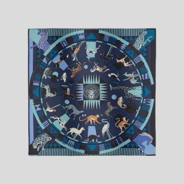 에르메스 회전목마 스카프 블루