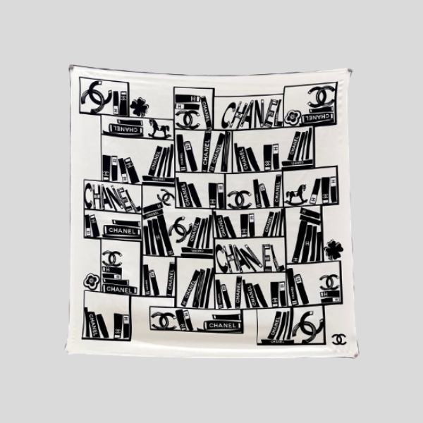 샤넬 윈도우 스카프 블랙&화이트