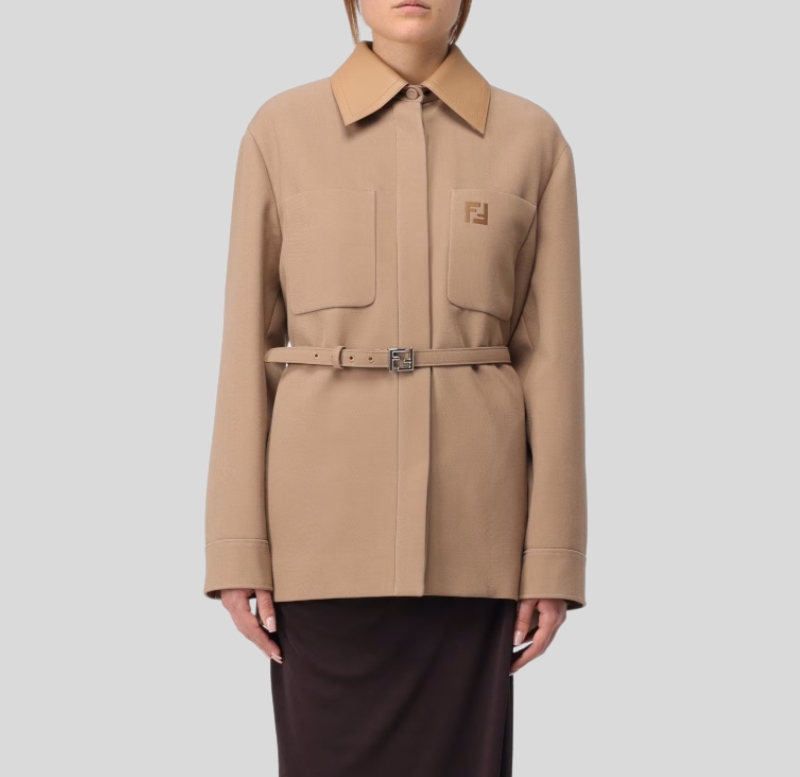 펜디 로고 패치 울 자켓