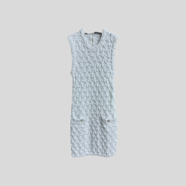 샤넬 다이아몬드 패턴 민소매 원피스(2color)