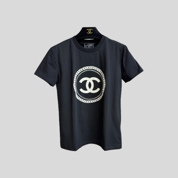 샤넬 체인 반팔 티셔츠(2color)