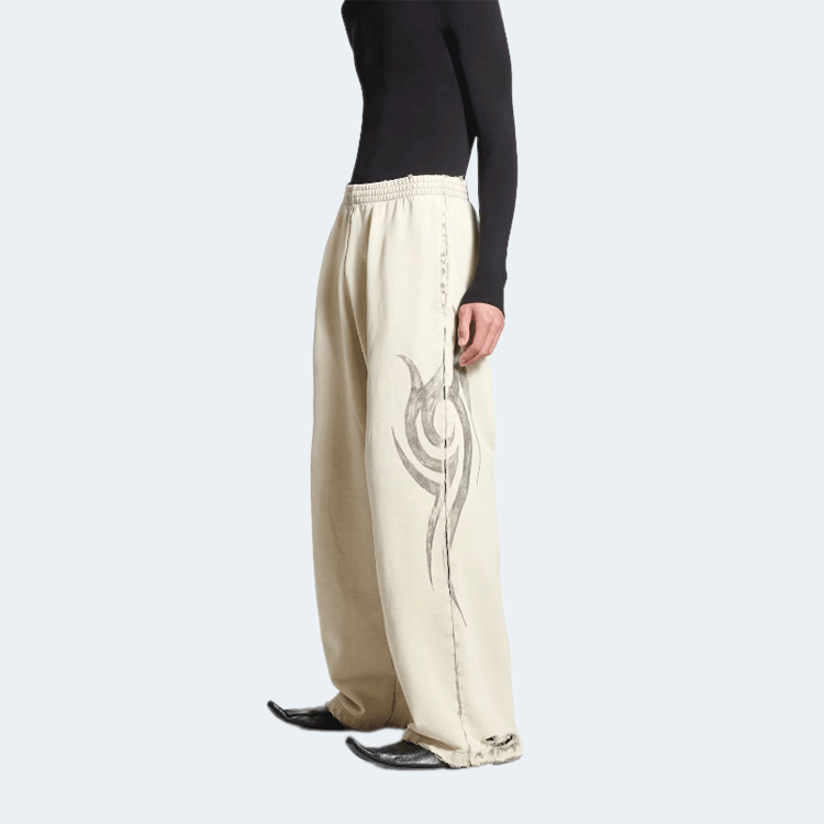 발렌시아가 Y2k 배기 스웨트팬츠 라이트 베이지