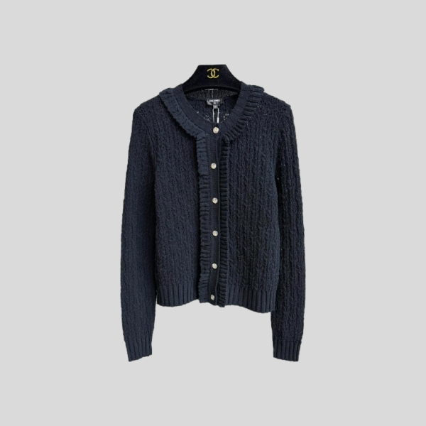 샤넬 레이스 홀로우 가디건