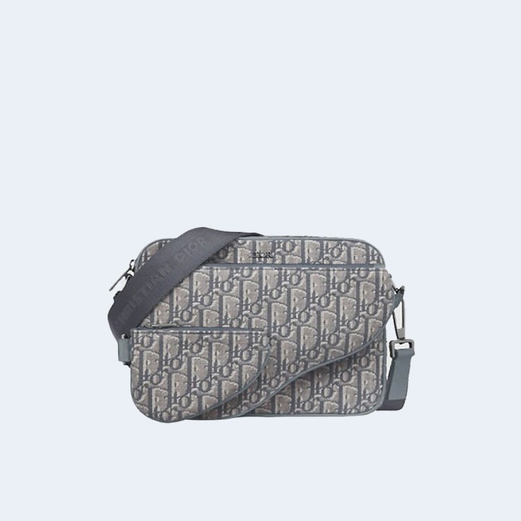 디올 Saddle 트리플 파우치 그레이