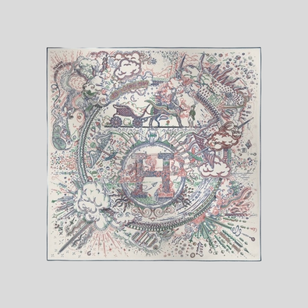 에르메스 스퀘어 스카프 화이트