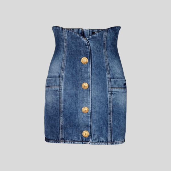 발망 데님 스커트