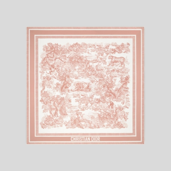 디올 스퀘어 스카프, 리본(랍스터 핑크)