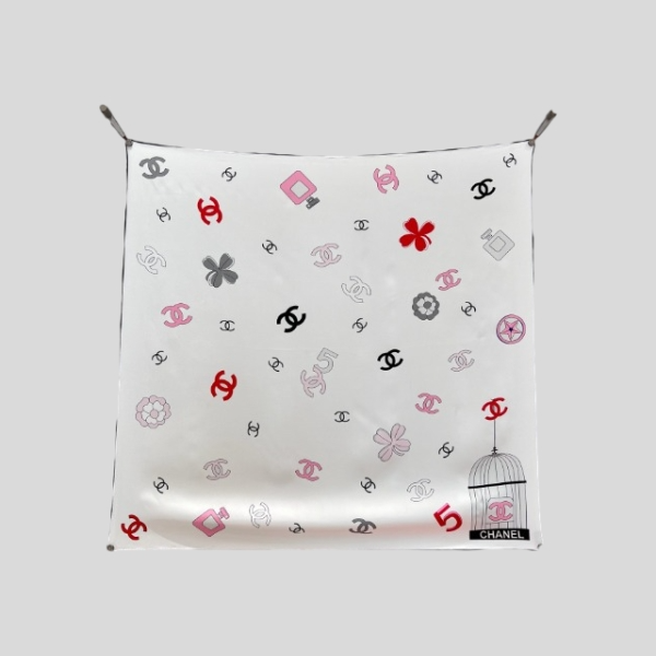 샤넬 버드케이지 스카프 화이트