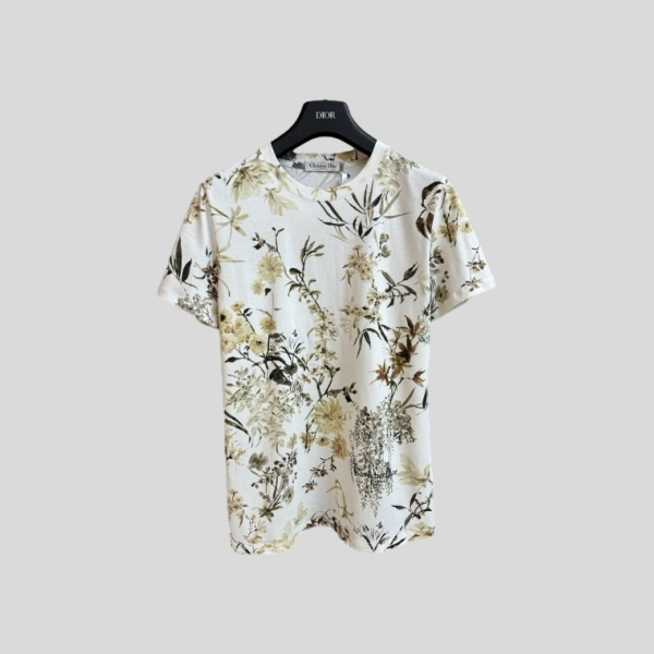 디올 꽃무늬 반팔 티셔츠