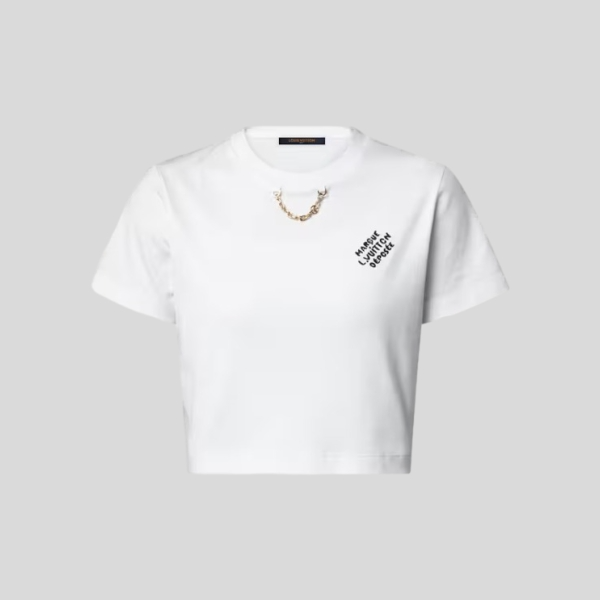 루이비통 엠브로이더드 시그니처 크롭 탑