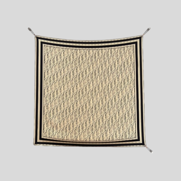 디올 스트라이프 스퀘어 스카프 골드