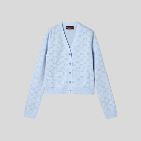 구찌 파인 코튼 GG 자카드 가디건