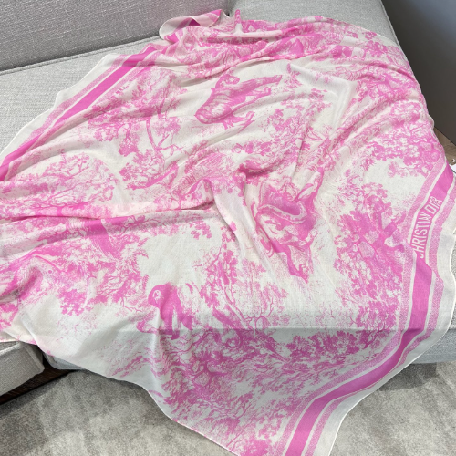 디올 비치 숄 로즈 레드