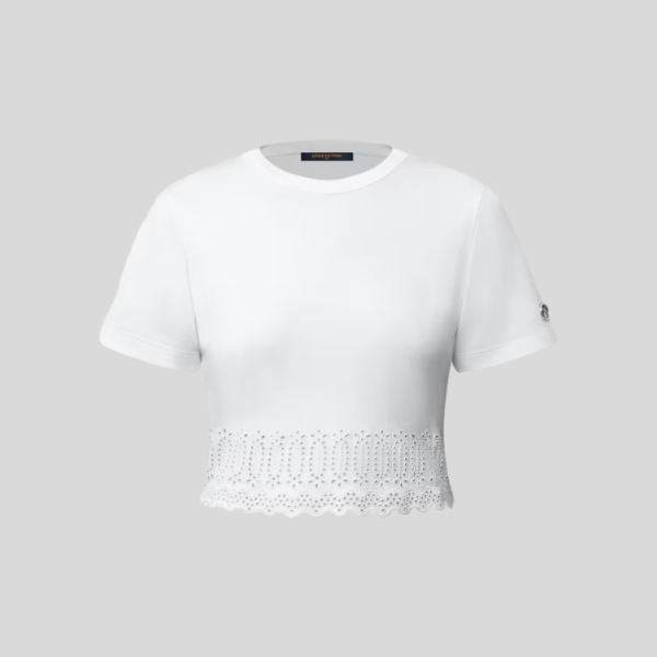 루이비통 브로더리 트림 크롭 탑