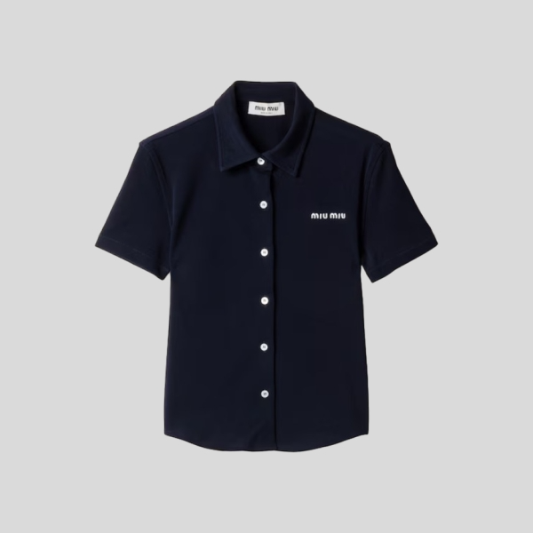 미우미우 코튼 피케 셔츠
