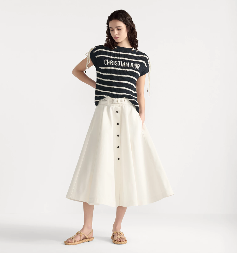 디올 벨트 미디 스커트