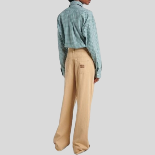 미우미우 하이라이즈 와이드레그 진