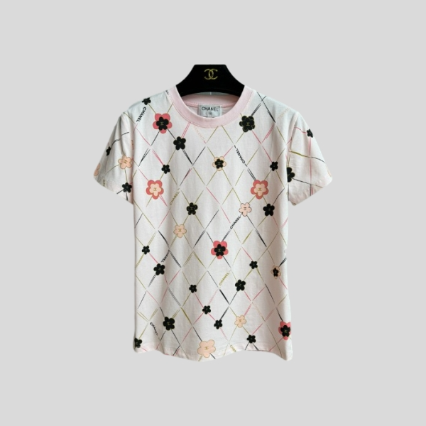 샤넬 플라워 티셔츠 핑크