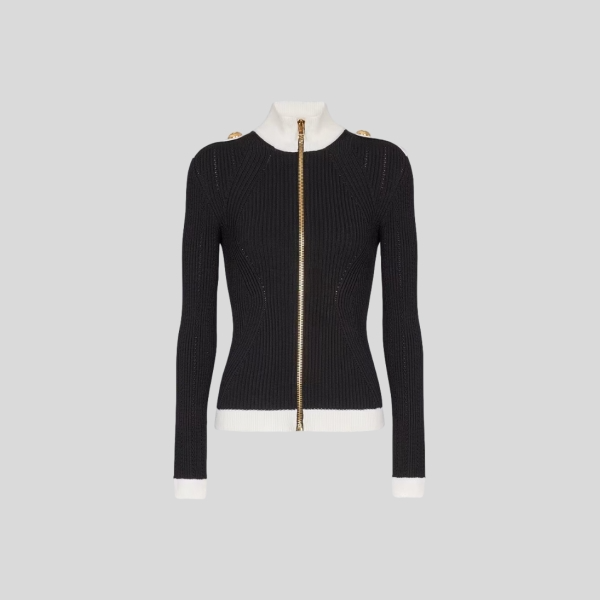 발망 하이넥 집업 니트 가디건