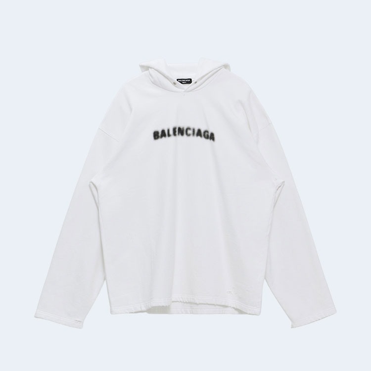 발렌시아가 블러 로고 후드