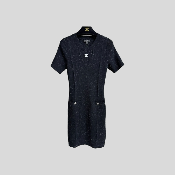 샤넬 반팔 니트 드레스