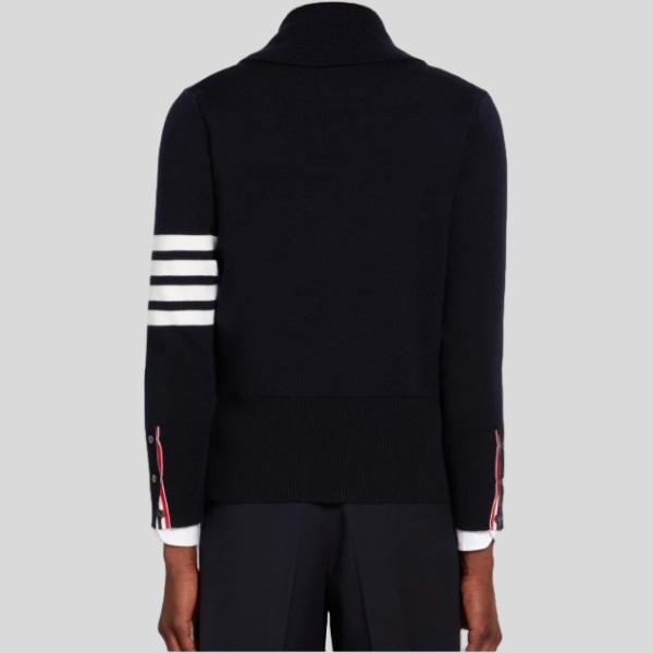 톰브라운 사선 메리노울 숄카라 가디건