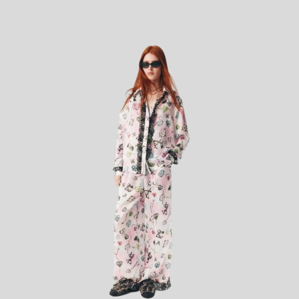 샤넬 그래피티 실크 팬츠