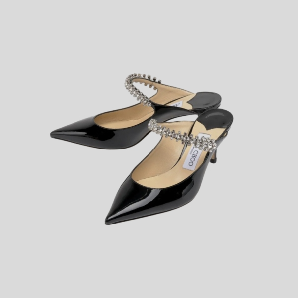 지미추 크리스탈 스트랩 뮬 (6.5cm)