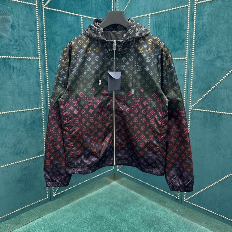 루이비통 멀티컬러 모노그램 후디 윈드자켓