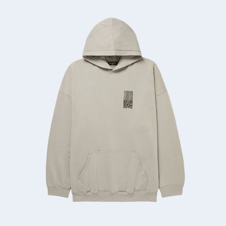 발렌시아가 오버사이즈 로고 프린트 후디