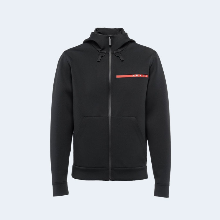 프라다 리사이클 더블 저지 후디