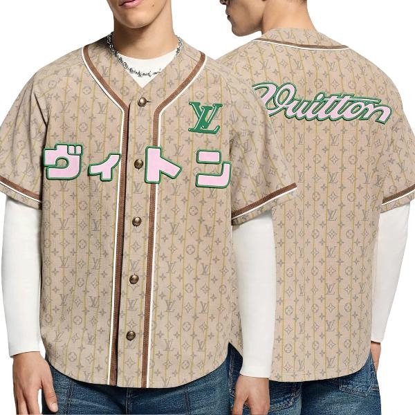 루이비통 레더 베이스볼 반팔 셔츠NEW