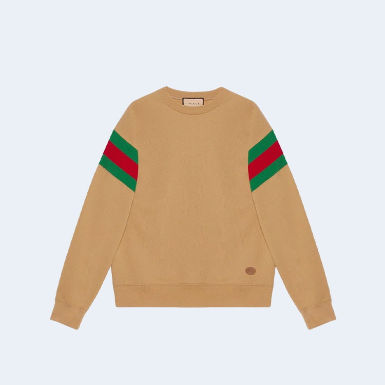 구찌 웹 슬리브 스웻 맨투맨